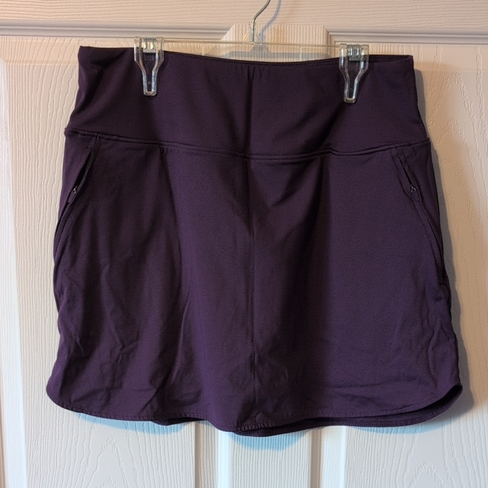 Purple Mini Athletic Skirt with Elastic Waistband